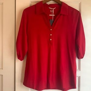 New! With tags Cutter and Buck top, M 3/4 sleeve. Darling candy apple red.